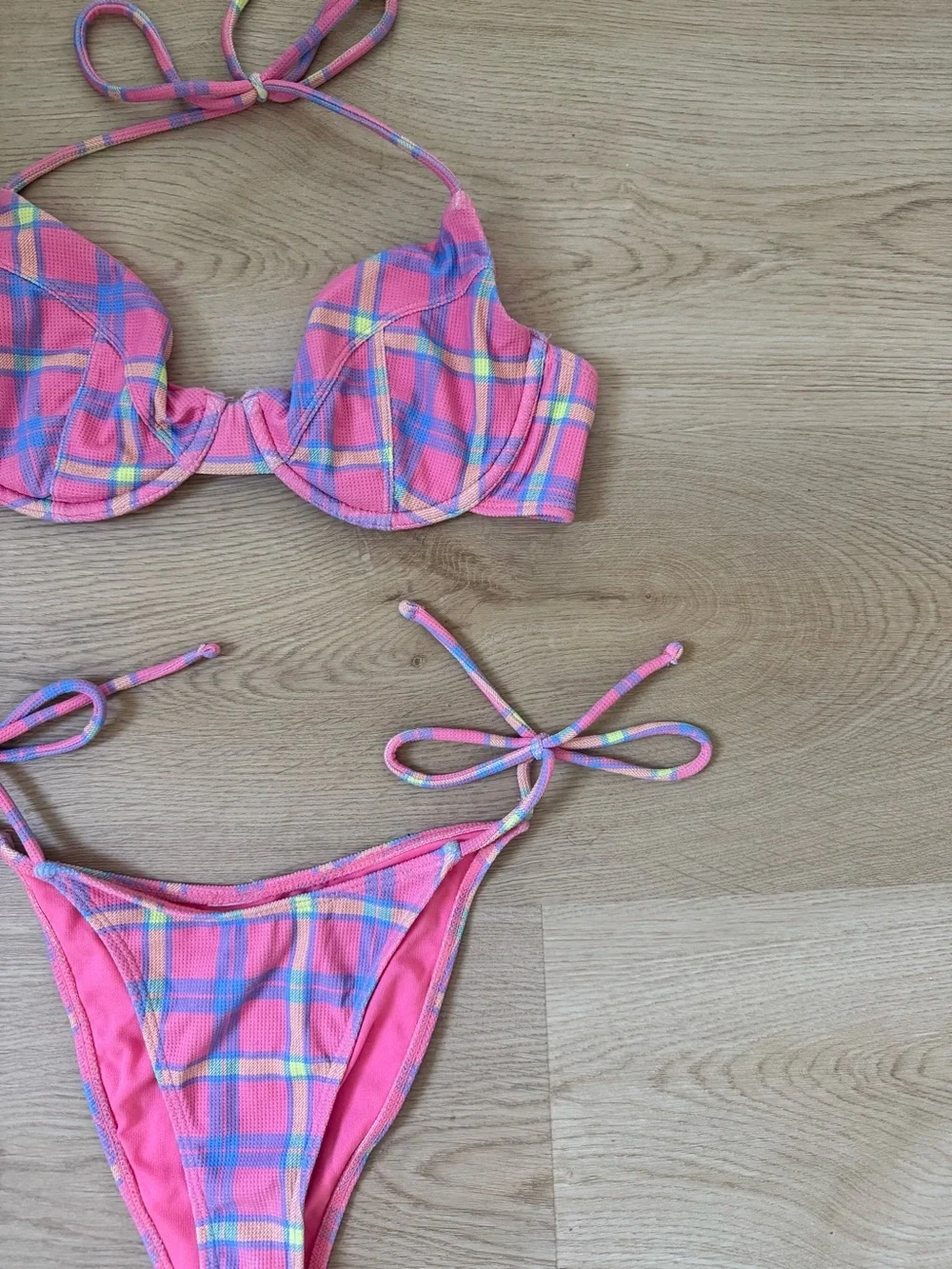 Pink Plaid Bikini